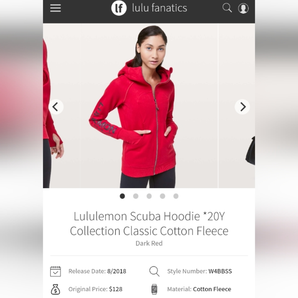 Lululemon Scuba 20yr Collection Hoodie